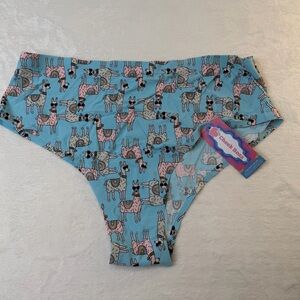 Cheek Boss Llama Print Seamless Hipster Underwear XL Blue Stretch No Show NWT